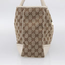 GUCCI GG Canvas Web Sherry Line Tote Bag Beige Gold 163805 Auth ar14529V-4