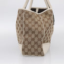 GUCCI GG Canvas Web Sherry Line Tote Bag Beige Gold 163805 Auth ar14529V-5