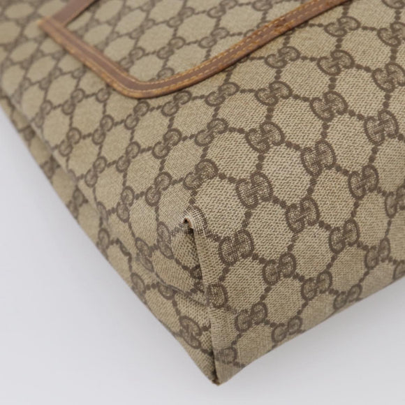 GUCCI GG Supreme Web Sherry Line Bag PVC Beige Gold 002 123 6487 Auth ar14530