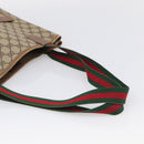 GUCCI GG Supreme Web Sherry Line Bag PVC Beige Gold 002 123 6487 Auth ar14530-7