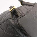 CHANEL Matelasse Backpack Leather Black Gold Tone CC Auth ar4662M-15