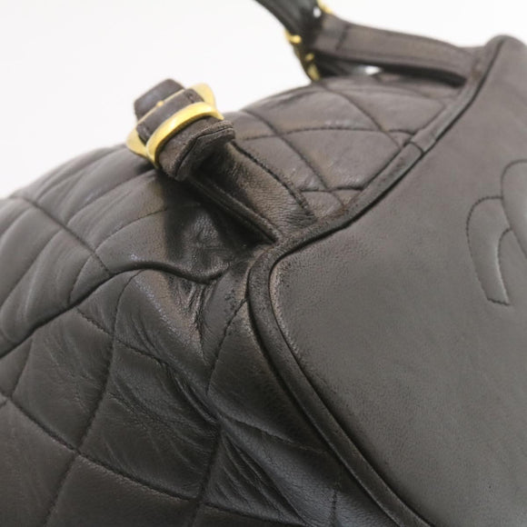 CHANEL Matelasse Backpack Leather Black Gold Tone CC Auth ar4662AM