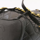 CHANEL Matelasse Backpack Leather Black Gold Tone CC Auth ar4662M-16