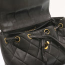 CHANEL Matelasse Backpack Leather Black Gold Tone CC Auth ar4662AM-9