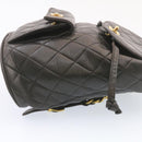CHANEL Matelasse Backpack Leather Black Gold Tone CC Auth ar4662M-5