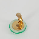 CHANEL Clip-on Earring Gold Tone Green CC Auth ar4783A-4