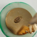 CHANEL Clip-on Earring Gold Tone Green CC Auth ar4783-5