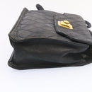 CHANEL Matelasse Shoulder Bag Lamb Skin Black Gold CC Auth ar5310A-4