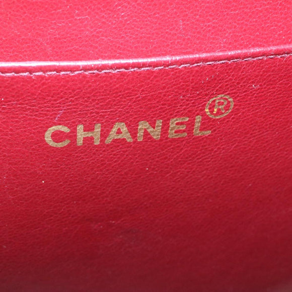 CHANEL Big Matelasse34 Turn Lock Chain Bag Lamb Skin Black Gold CC Auth ar5950SAV