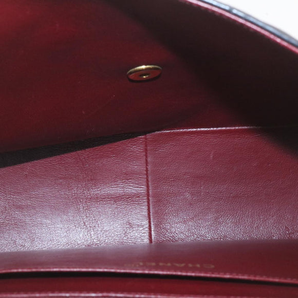 CHANEL Deca Matelasse Turn Lock Chain Shoulder Bag Lamb Skin Black CC ar5950AV