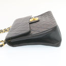 CHANEL Big Matelasse34 Turn Lock Chain Bag Lamb Skin Black Gold CC Auth ar5950SAV-4