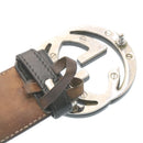 GUCCI GG Canvas Interlocking Belt PVC Leather Black Auth ar6259-5