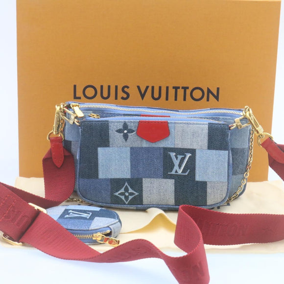 LOUIS VUITTON Denim Multi Pochette Accessoires Shoulder Bag M44990 Auth ar6462SM