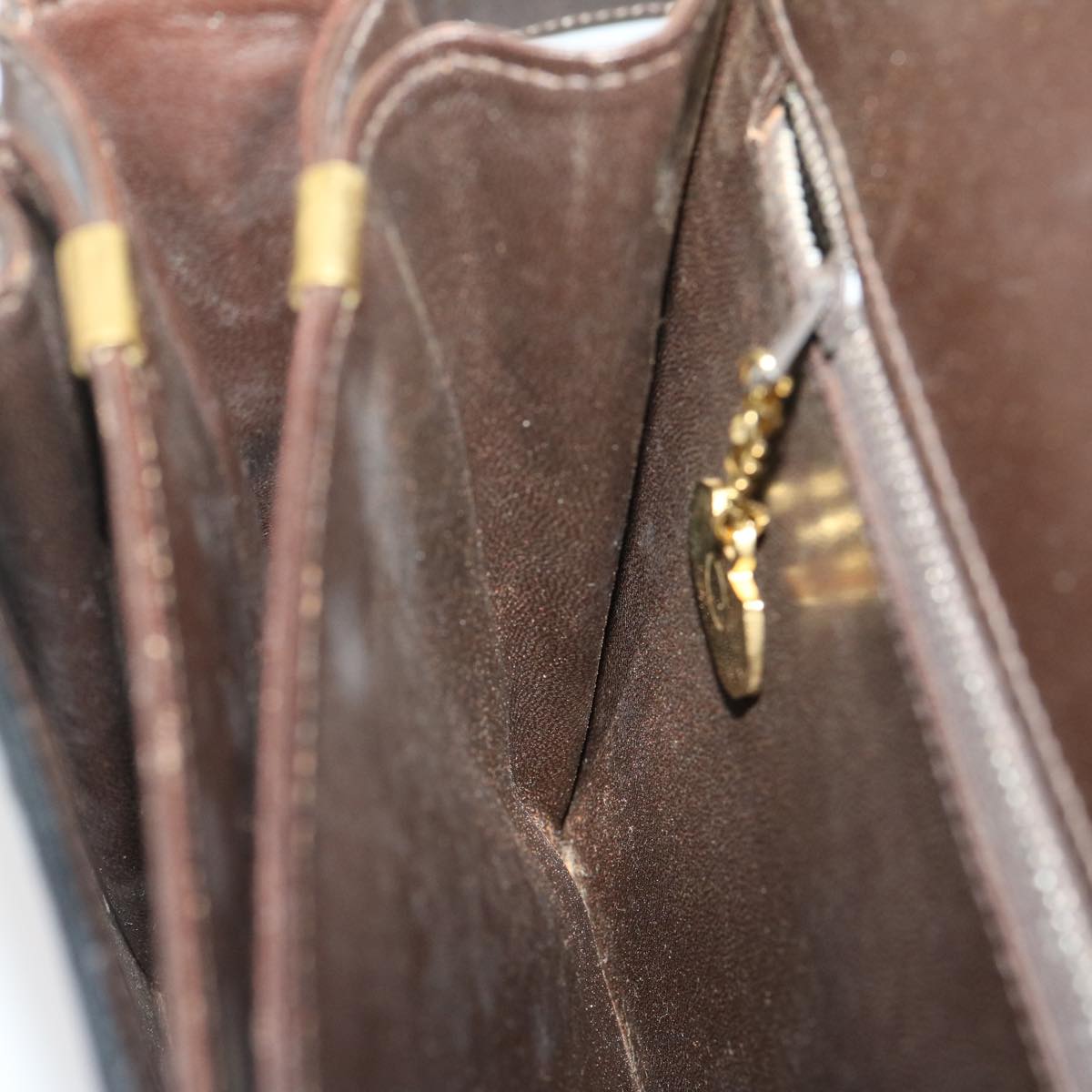 CELINE Horse Carriage Shoulder Bag Leather Brown Auth ar7057