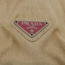 PRADA Hand Bag Canvas Leather Beige Auth ar7365-9