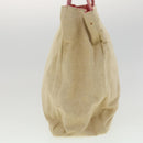 PRADA Hand Bag Canvas Leather Beige Auth ar7365-3