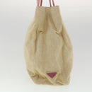 PRADA Hand Bag Canvas Leather Beige Auth ar7365-4