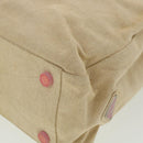 PRADA Hand Bag Canvas Leather Beige Auth ar7365-14