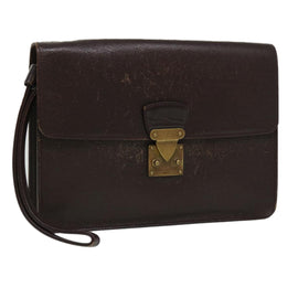 LOUIS VUITTON Taiga Kourad Clutch Bag Acajou M30196 LV Auth ar7860B