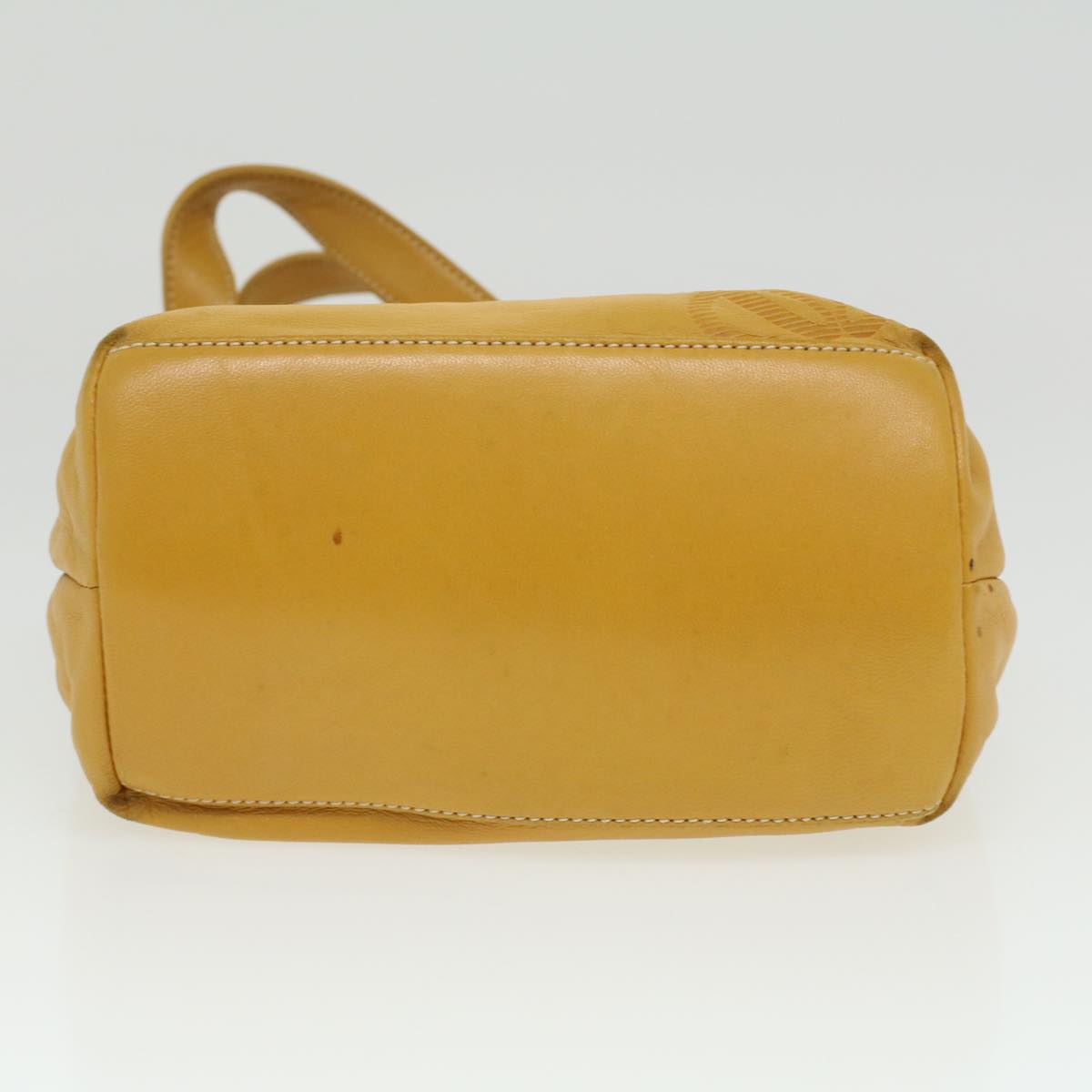 LOEWE Hand Bag Leather Yellow Auth ar8303