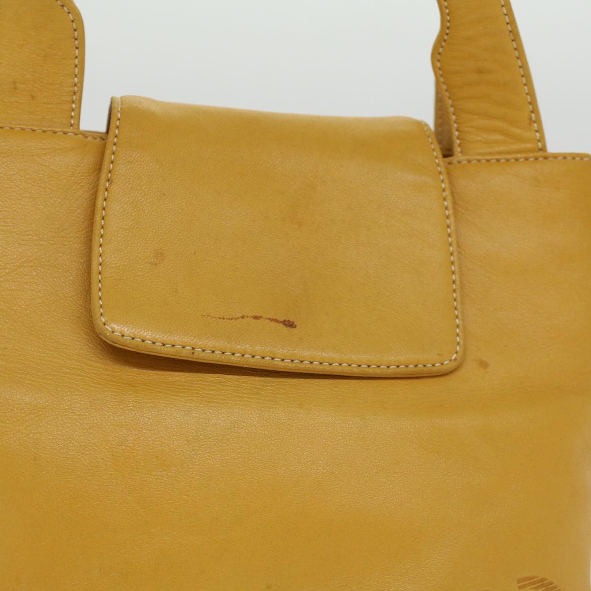 LOEWE Hand Bag Leather Yellow Auth ar8303