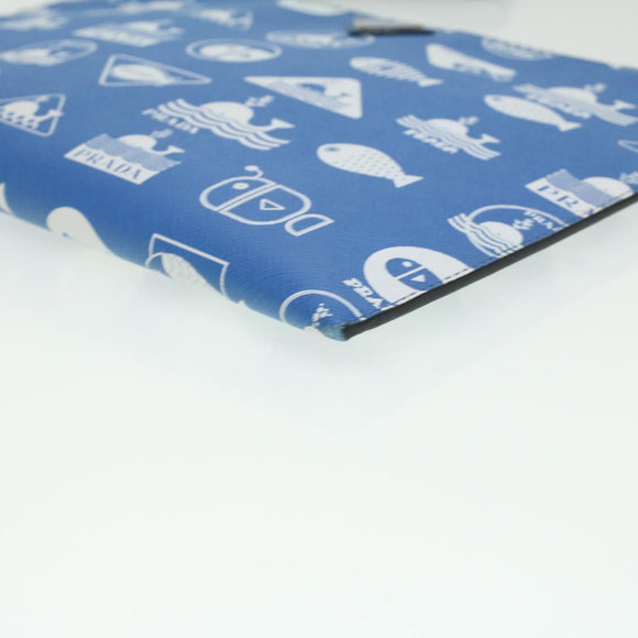 PRADA Shoulder Bag Safiano Leather Light Blue Auth ar8307V