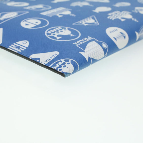 PRADA Shoulder Bag Safiano Leather Light Blue Auth ar8307V