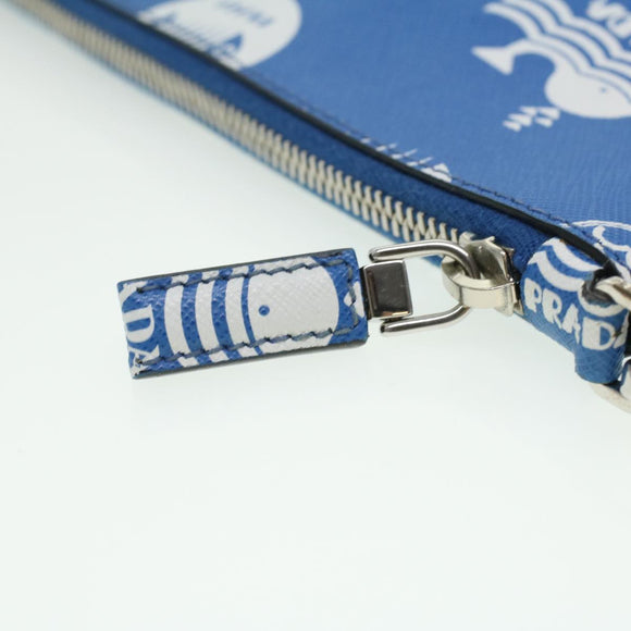 PRADA Shoulder Bag Safiano Leather Light Blue Auth ar8307V