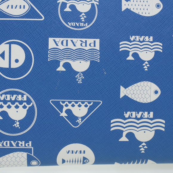 PRADA Shoulder Bag Safiano Leather Light Blue Auth ar8307V