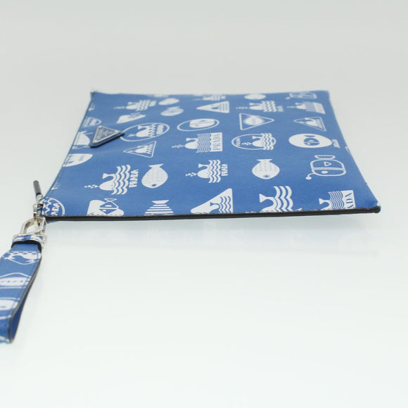 PRADA Shoulder Bag Safiano Leather Light Blue Auth ar8307V