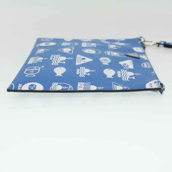 PRADA Shoulder Bag Safiano Leather Light Blue Auth ar8307V