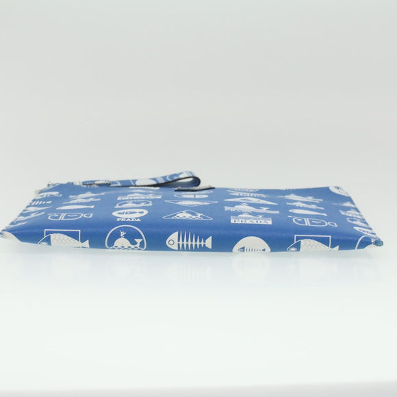 PRADA Shoulder Bag Safiano Leather Light Blue Auth ar8307V