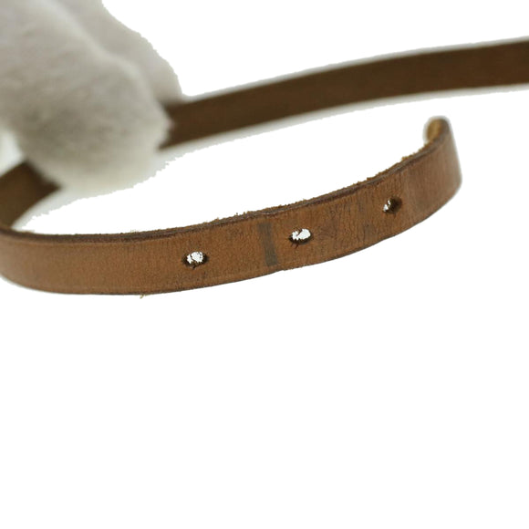 HERMES Strap Leather Beige Auth ar8382