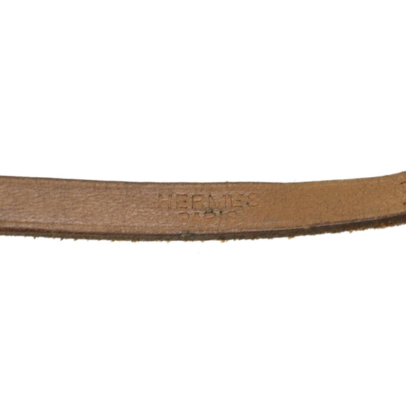HERMES Strap Leather Beige Auth ar8382