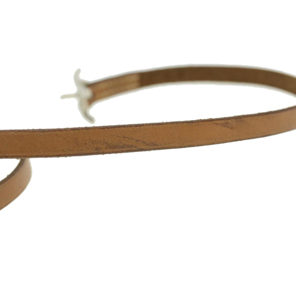 HERMES Strap Leather Beige Auth ar8382