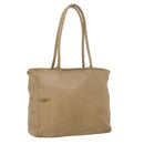 PRADA Tote Bag Lamb Skin Beige Auth ar8449-1