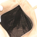 PRADA Tote Bag Lamb Skin Beige Auth ar8449-21