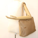PRADA Tote Bag Lamb Skin Beige Auth ar8449-26