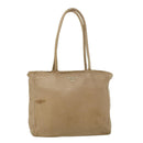 PRADA Tote Bag Lamb Skin Beige Auth ar8449-13