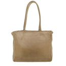 PRADA Tote Bag Lamb Skin Beige Auth ar8449-3