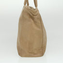 PRADA Tote Bag Lamb Skin Beige Auth ar8449-4