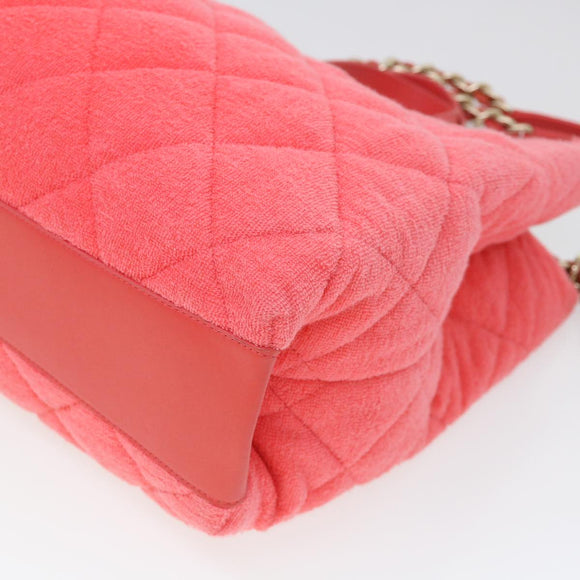 CHANEL Chain Hand Bag Pile 2way Pink CC Auth ar9158SAV