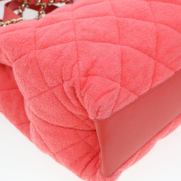 CHANEL Chain Hand Bag Pile 2way Pink CC Auth ar9158SAV