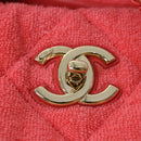 CHANEL Chain Hand Bag Pile 2way Pink CC Auth ar9158SAV-19