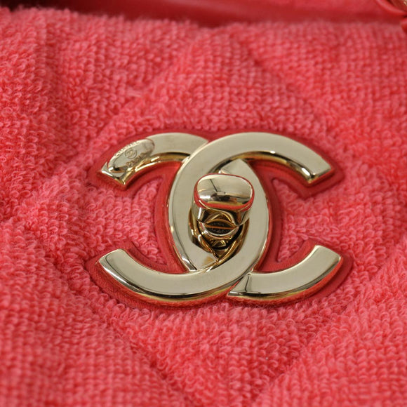 CHANEL Chain Hand Bag Pile 2way Pink CC Auth ar9158SAV