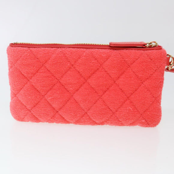 CHANEL Chain Hand Bag Pile 2way Pink CC Auth ar9158SAV