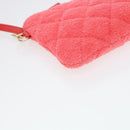 CHANEL Chain Hand Bag Pile 2way Pink CC Auth ar9158SAV-30