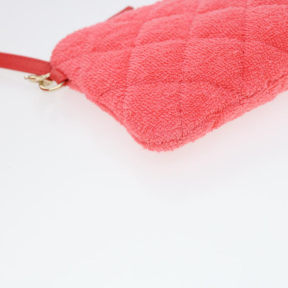 CHANEL Chain Hand Bag Pile 2way Pink CC Auth ar9158SAV