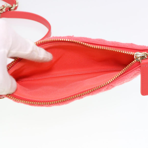 CHANEL Chain Hand Bag Pile 2way Pink CC Auth ar9158SAV