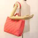 CHANEL Chain Hand Bag Pile 2way Pink CC Auth ar9158SAV-33